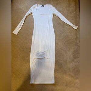 Naked Wardrobe White Body Con Dress- M